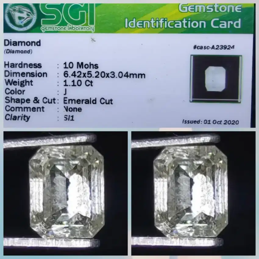 Natural Diamond Berlian 1.1 crat