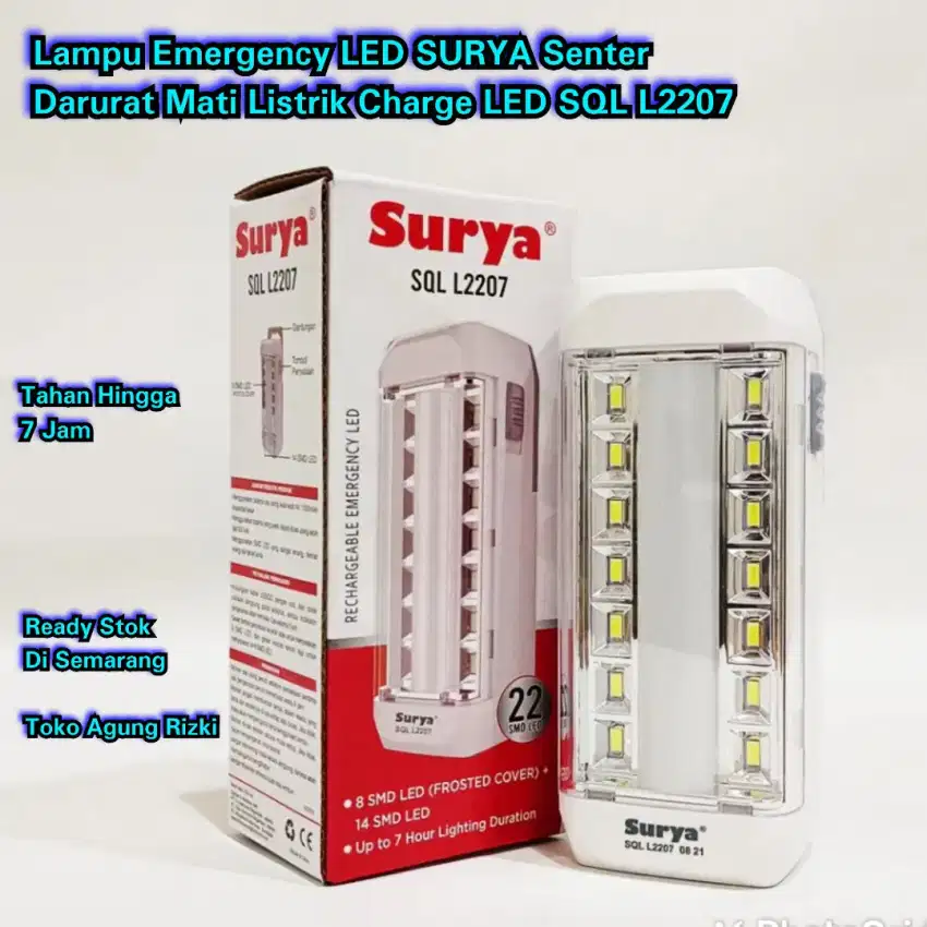 Lampu Emergency LED SURYA Senter Darurat Mati Listrik Charge