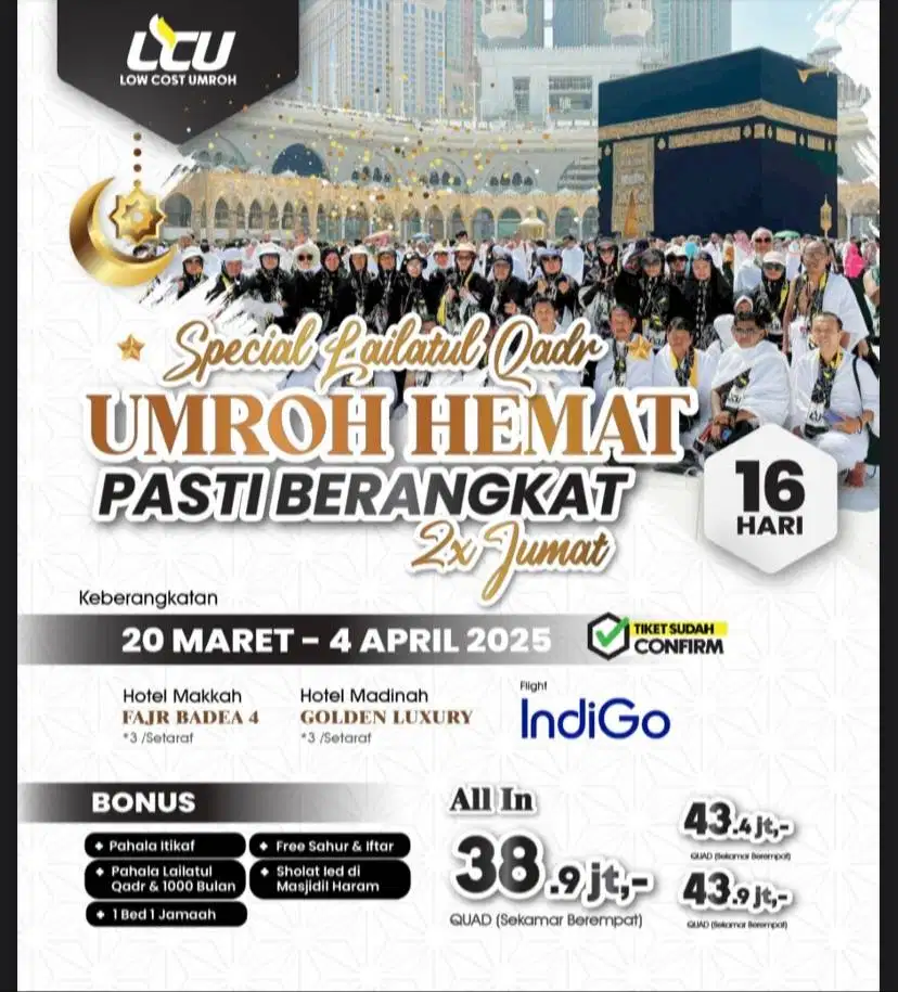 [DP ONLY] UMROH MARET 2025 || UMROH RAMADHAN 1446H PASTI BERANGKAT