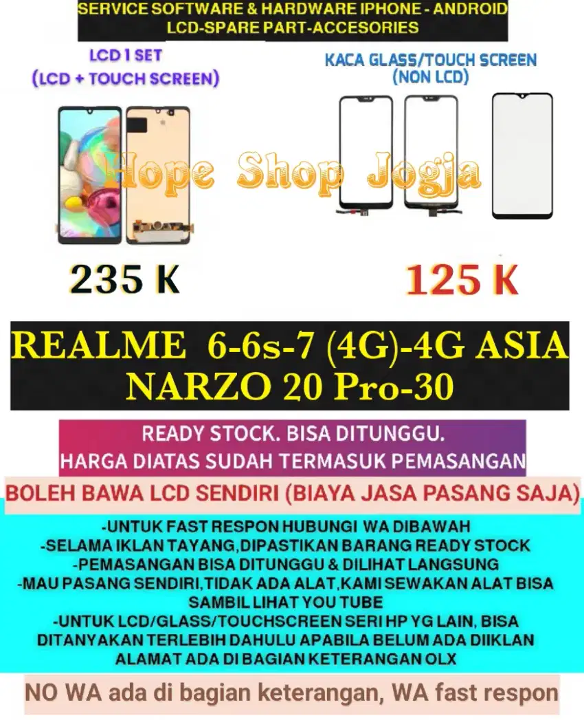 Baterai/Touchscreen-LCD REALME 6-6s-7 (4G)-4G ASIA-NARZO 20 Pro-30