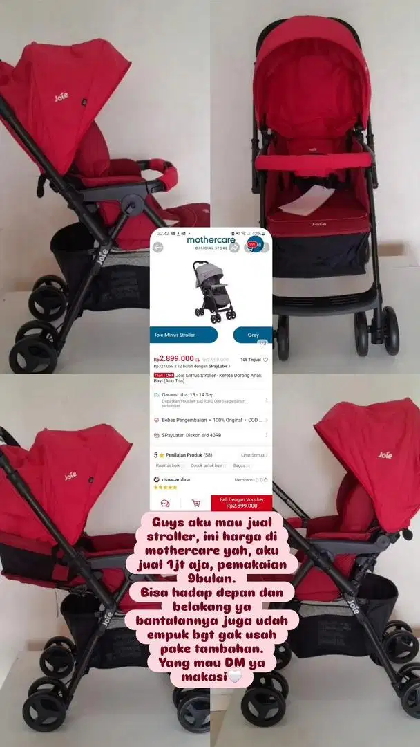 Joie Stroller (Merah)