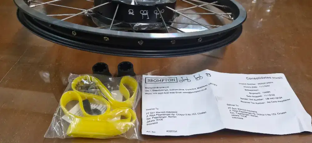 Velg Sepeda Brompton Electric Front Wheel with Hub Motor Fixings Bike