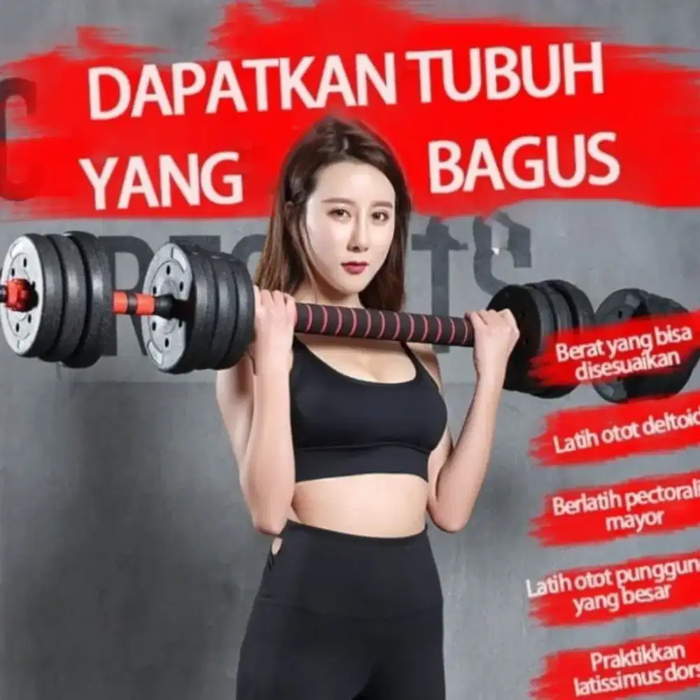 BARBELL/DUMBELL SET PVC 20KG alat angkat tangan