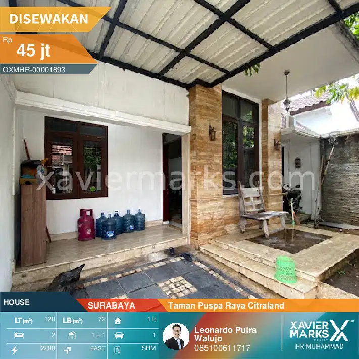 Disewakan Rumah Taman Puspa Raya Citraland 8x15meter ada 2+1 KT