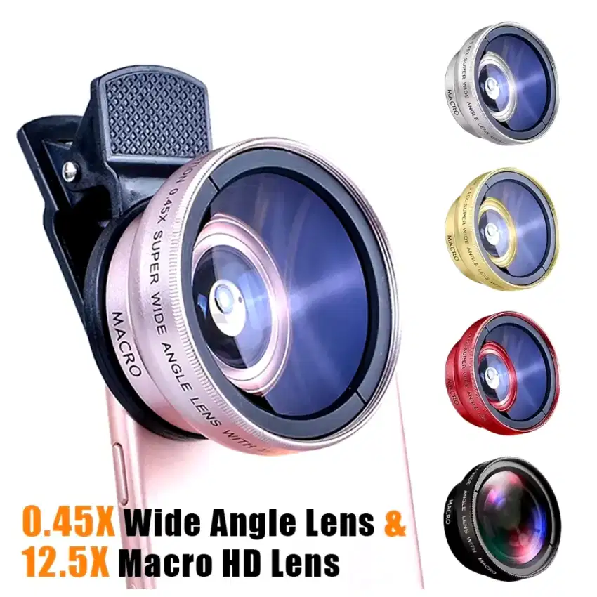 Lensa Super Wide Angle Lens Macro Smartphone 2 In 1