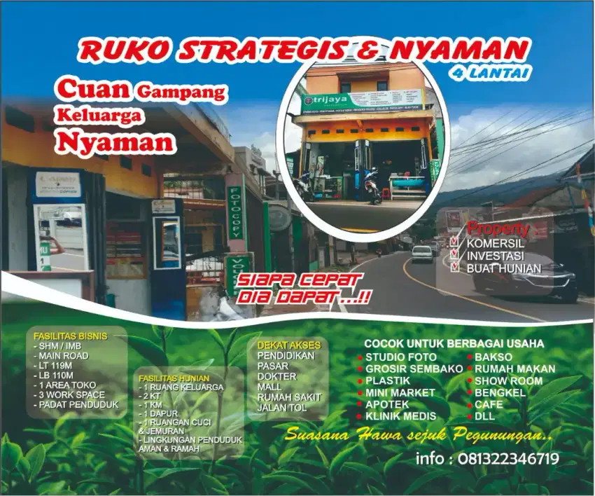 RUKO STRATEGIS MURAH 4 lt untuk berbagai jenis Usaha keluarga nyaman