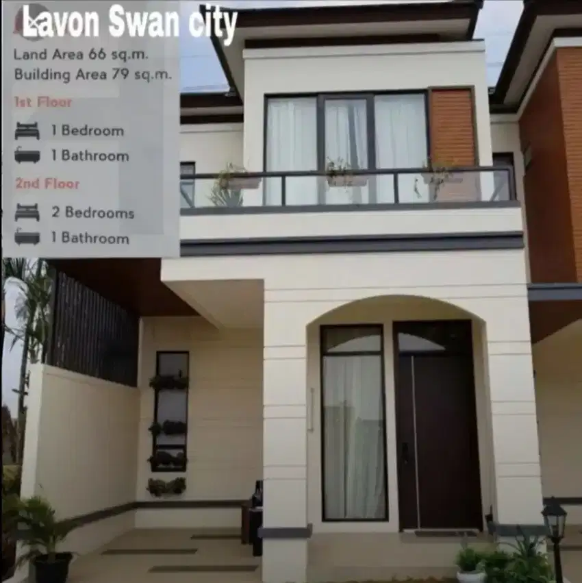 Sewa rumah komplek lavon swan city tangerang adem murah