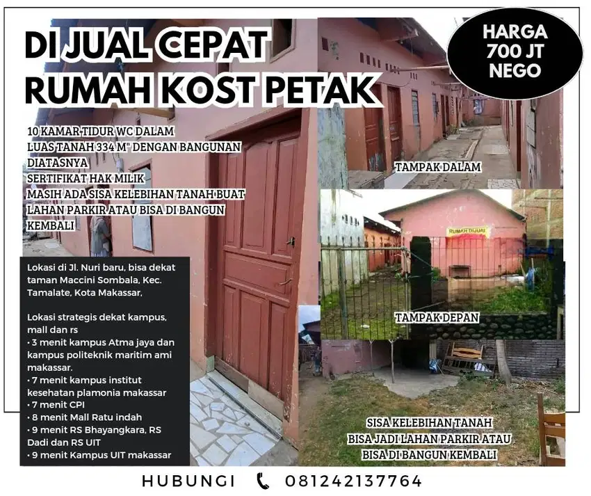 Rumah kost 10 petak