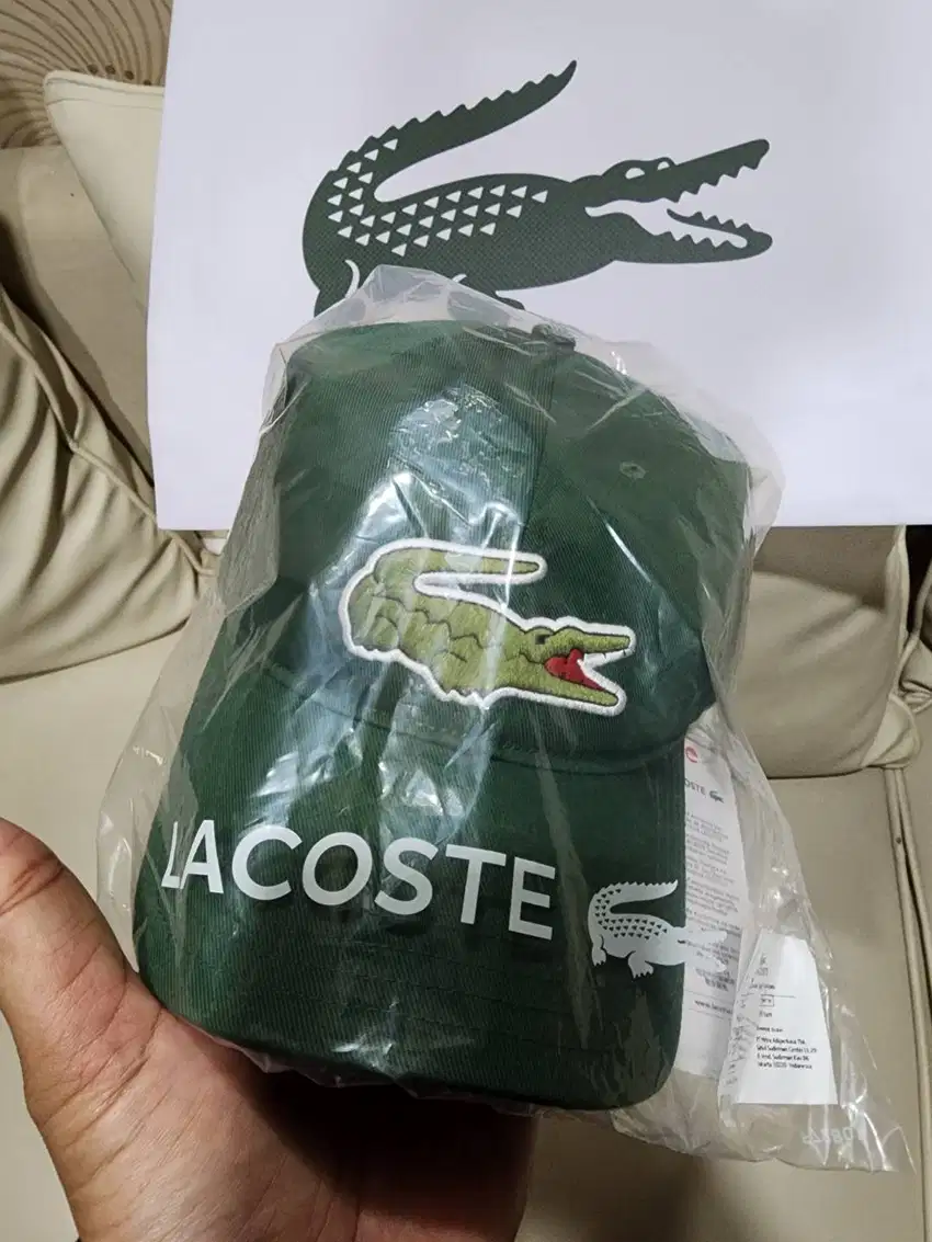 Topi Lacoste Original LIKE NEW 100% baru Hijau setelan