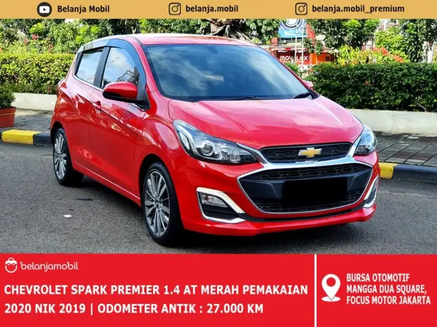 [ LOW KM 27RB ANTIK ] Chevrolet Spark Premier 1.4 AT Merah 2019/2020