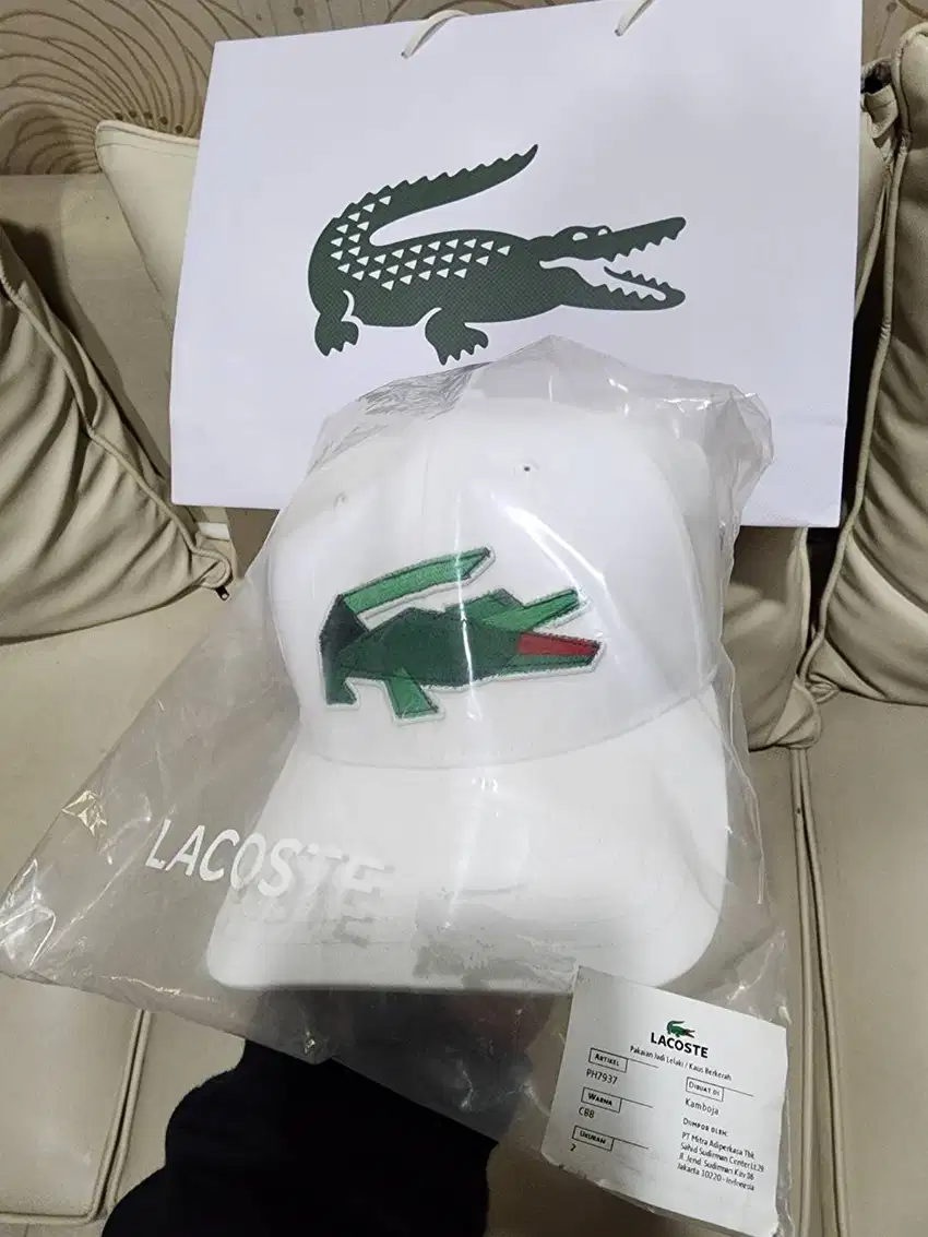 Topi Lacoste Original 2ND LIKE NEW  white putih limited edition 2025