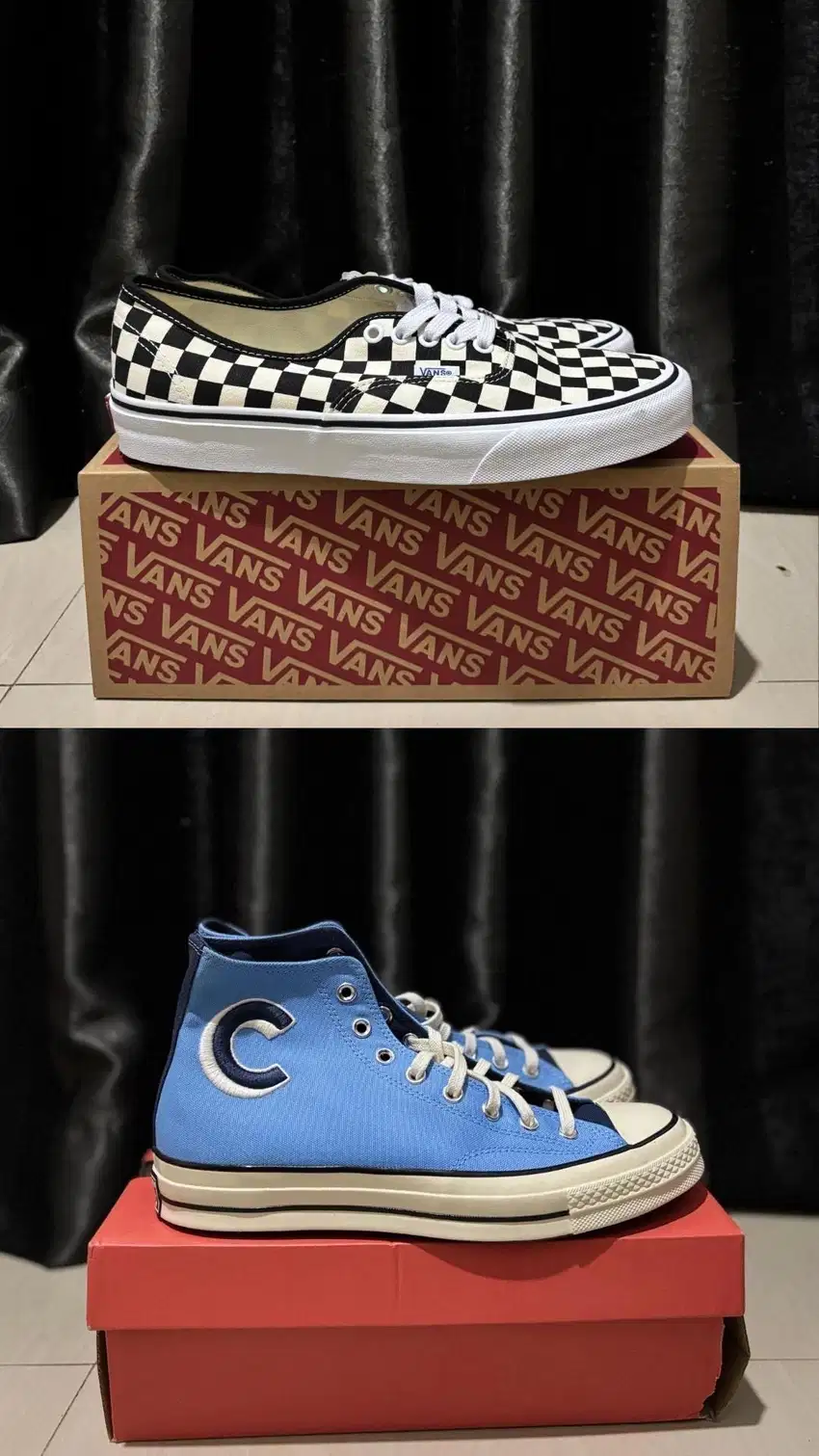 VANS Authentic Checkerboard / CONVERSE C70s Blue HI