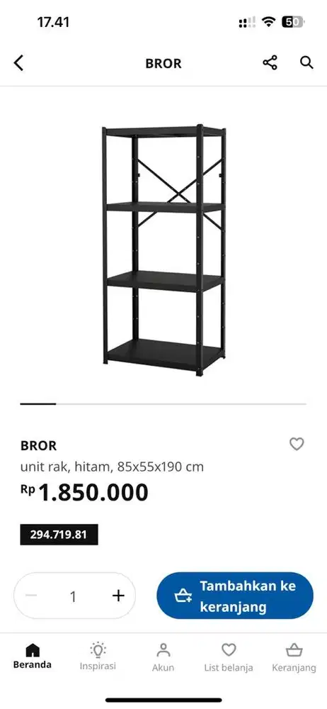BROR IKEA 85x55x190 Rak Besi