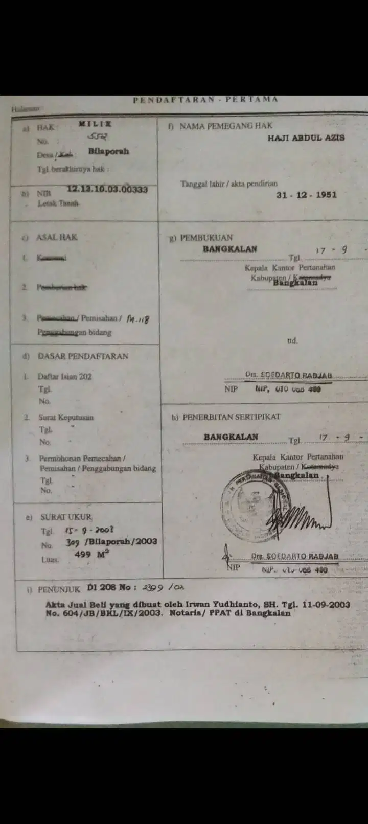 Tanah nol jalan raya utama depan terminal bangkalan kota