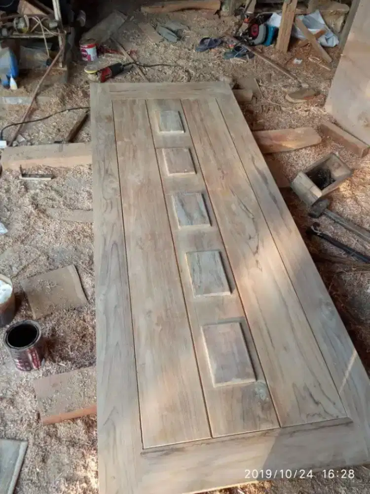 PINTU JATI FULL BLOK 3,3CM