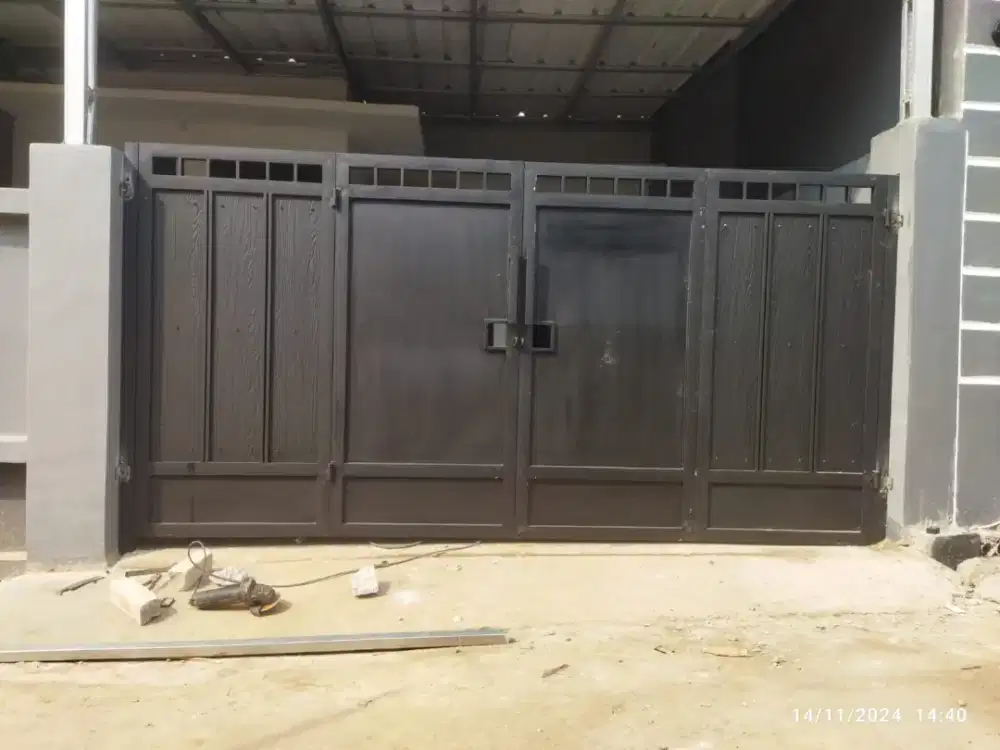 Pagar woodplank kombinasi flat terbaru