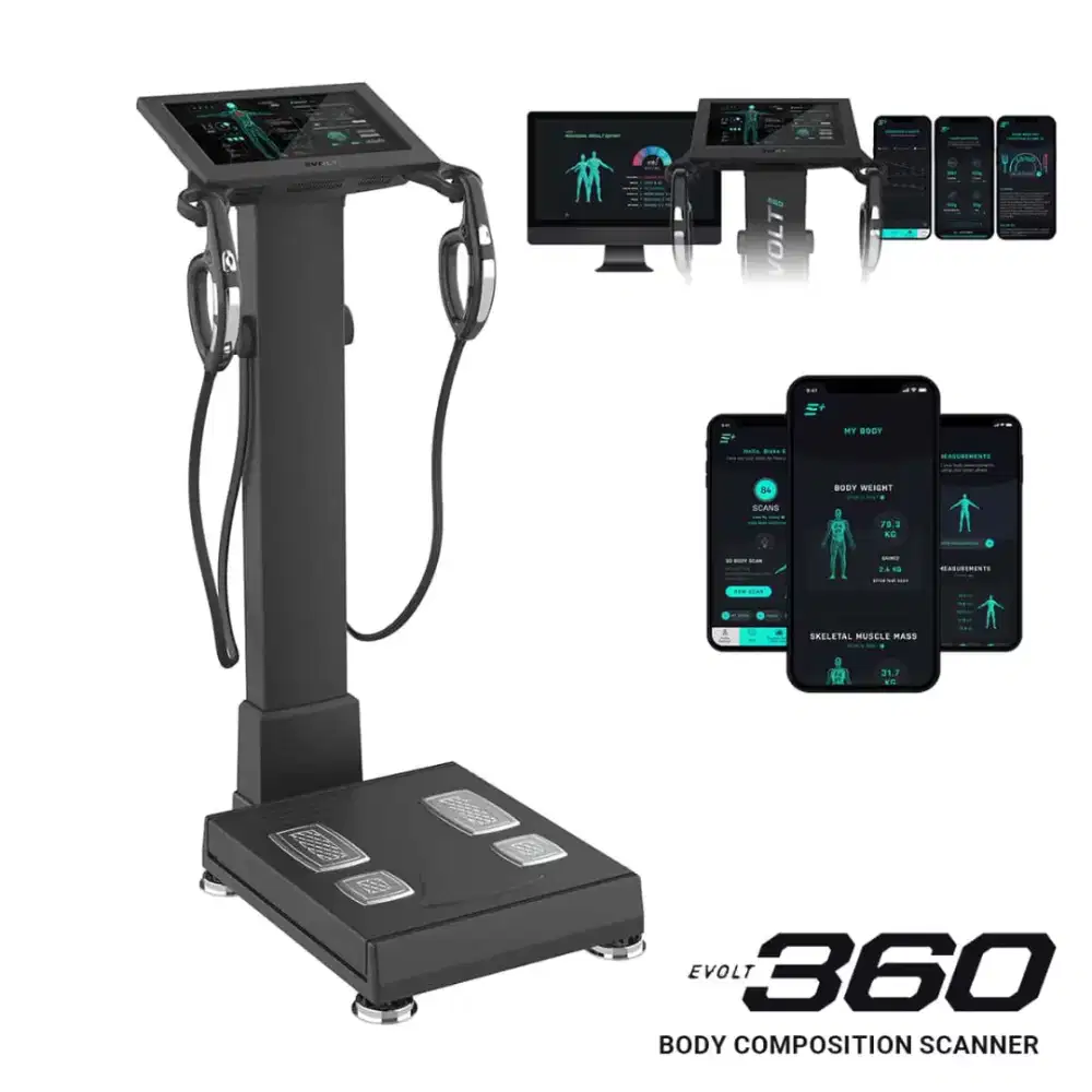 Evolt 360 body scanner alat timbang massa otot anytime fitness gym