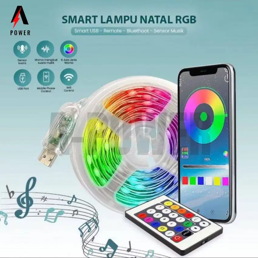 Lampu Strip RGB Running (Smart APP, USB, Remote)