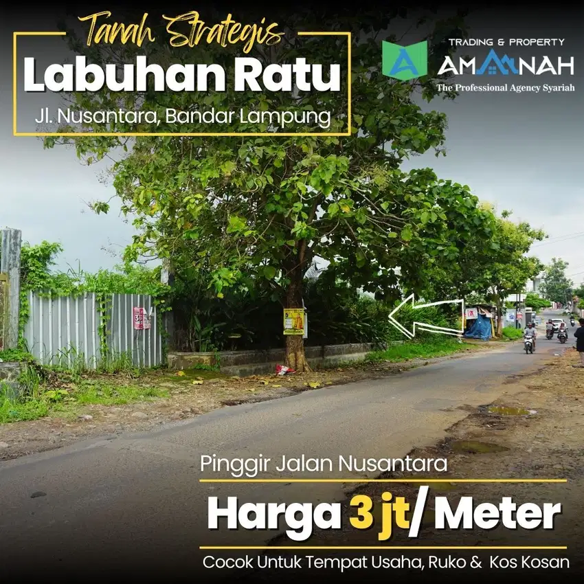 TANAH PINGGIR JALAN UTAMA DIJUAL CEPAT