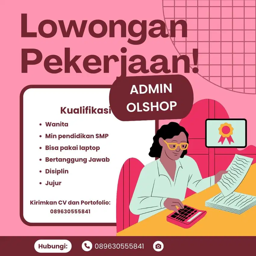 Loker admin olshop thrift wanita blm berpengalaman silahkn