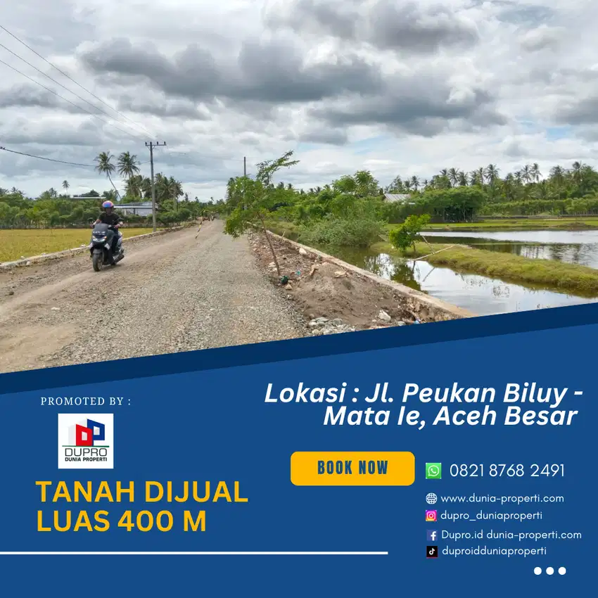 Jalan Peukan Biluy Mata Ie Tanah Luas 400 m Harga Murah Aceh Besar