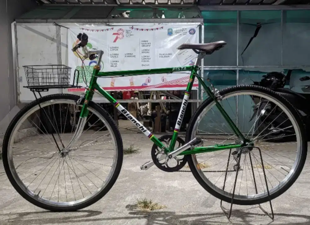 sepeda commuterbike 26 dekal bianchi frame japan