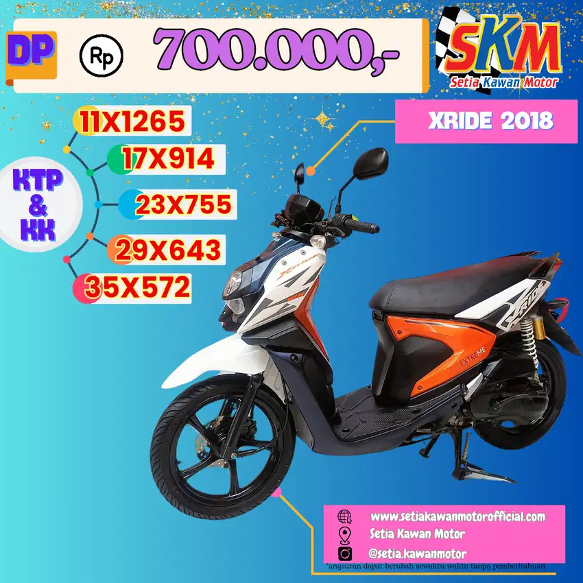 DP 700K FREE SERVIS SELAMA KREDIT Yamaha X-ride 125 2018