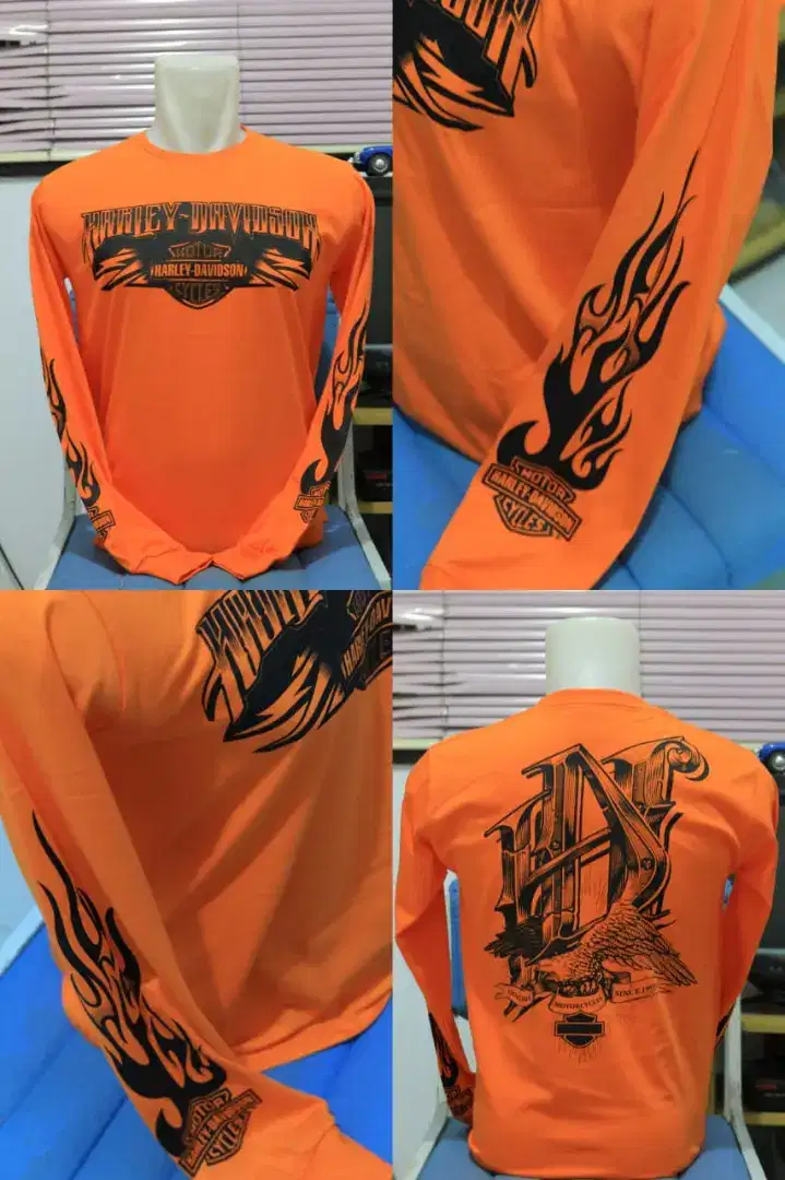 Kaos lengan panjang original harley davidson made in Thailand