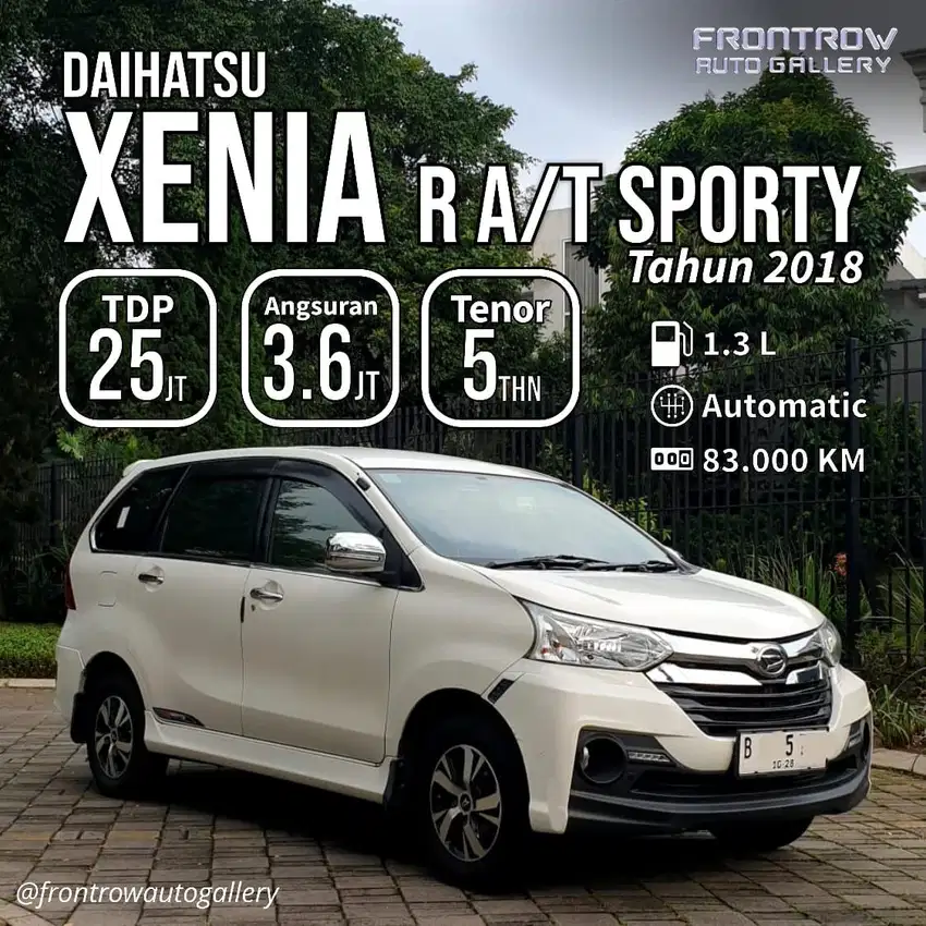 Xenia R Sporty 2018 a/t pjk okt 2025 km 83rb rec daihatsu putih