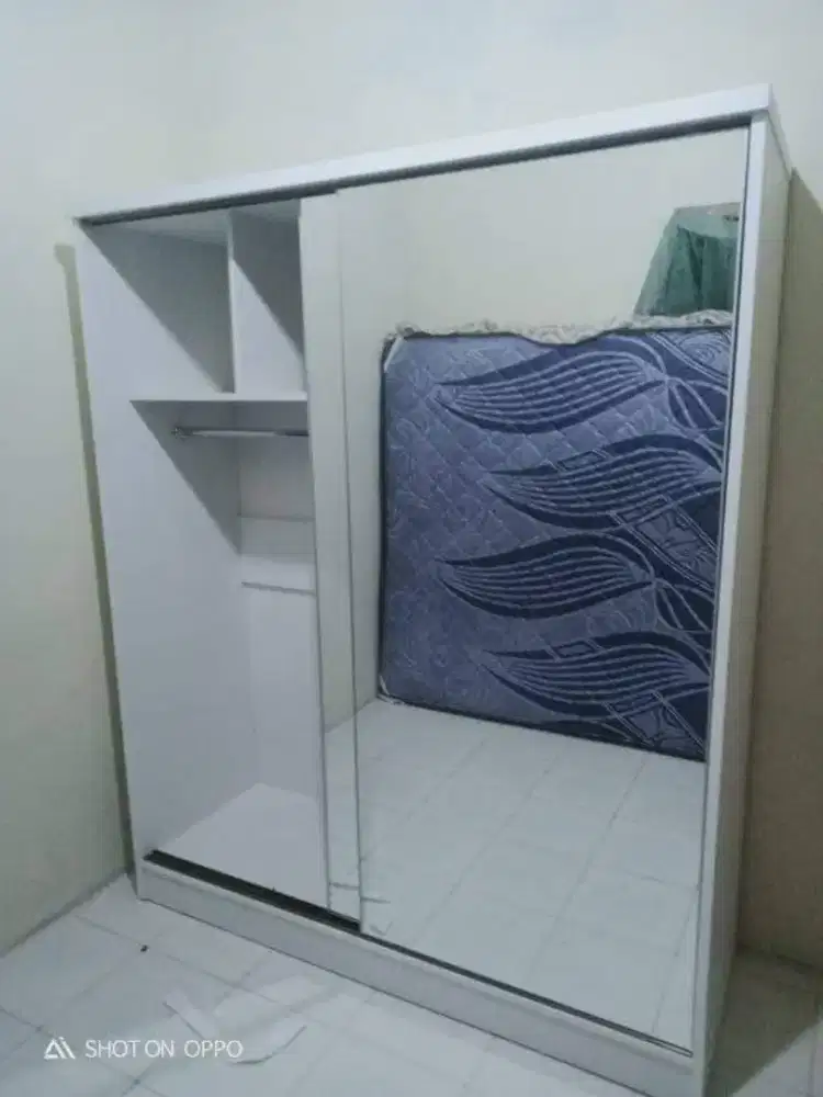 Ready Stock Lemari Sleding Pintu 2 Full Cermin Bisa COD