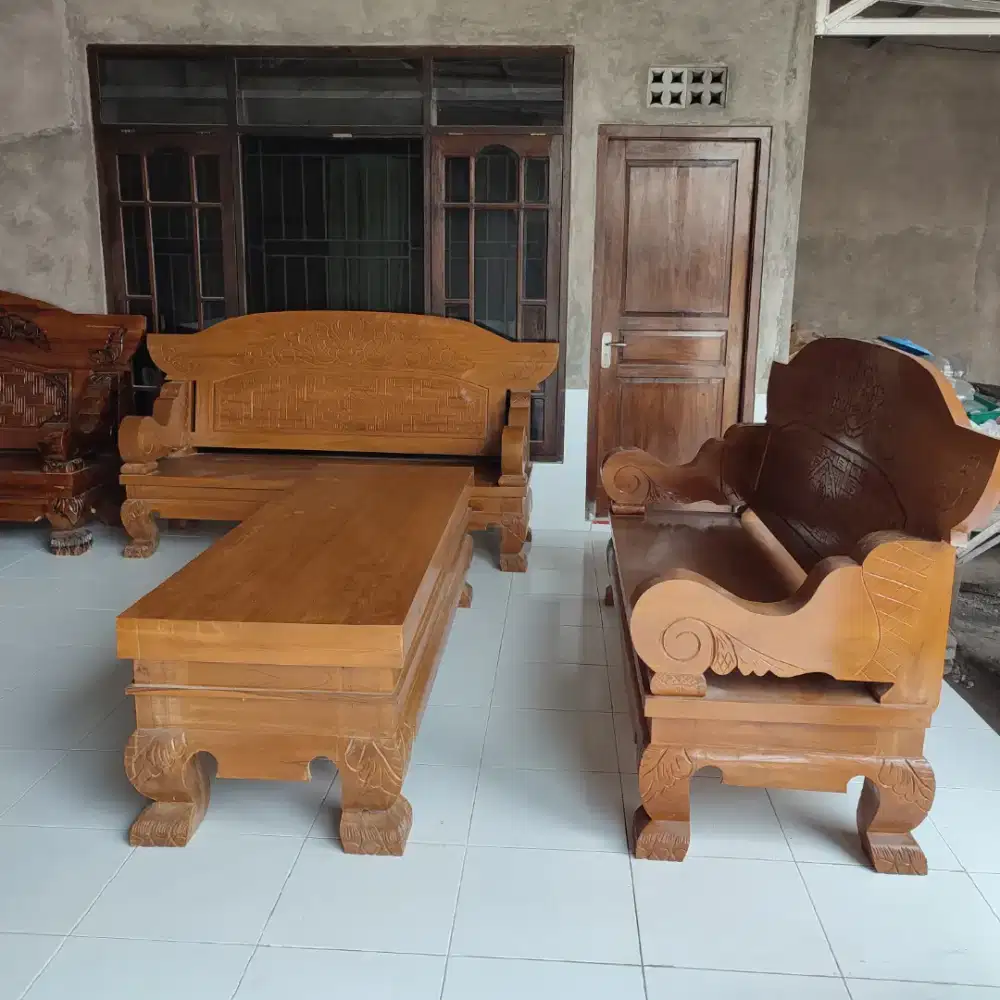 Obral besar Kursi jati jumbo 2 meter ready stok