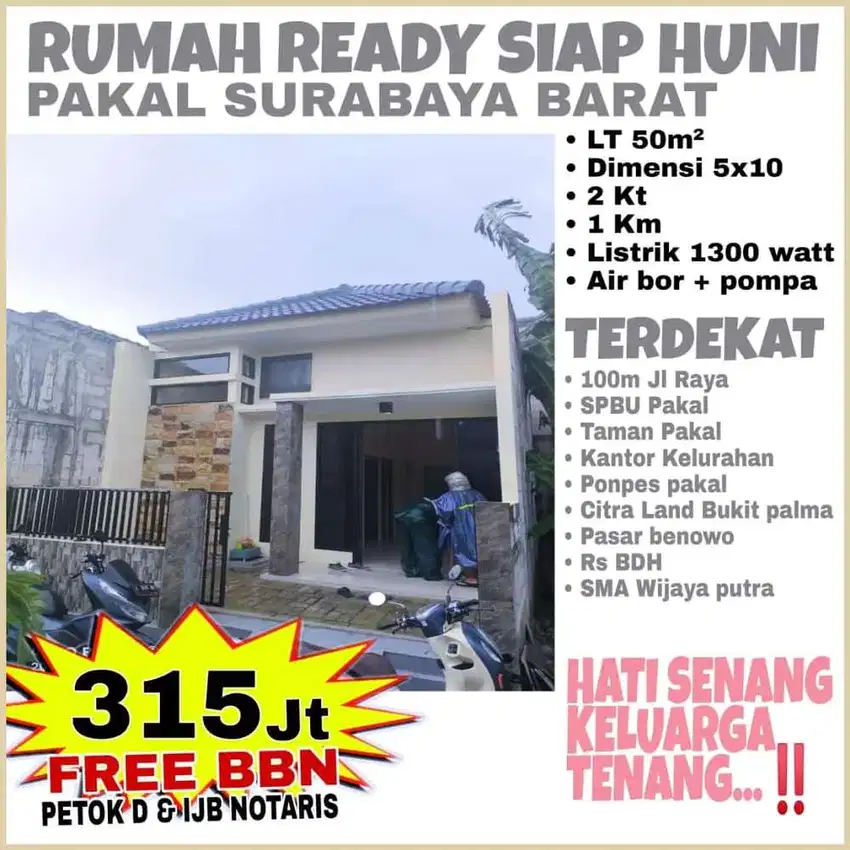 Rumah siap huni 200jtan lokasi banyu urip beji pdam benowo