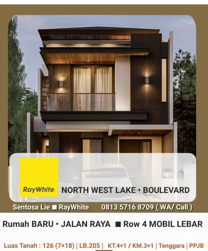 Rumah Citraland Surabaya North West Lake - RAYA - Row LEBAR  4 Mobil