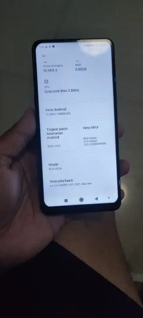 Xiaomi MI MIX 3 8/256 Msih bgus bnegt bekas pemakean bs tker tmabh