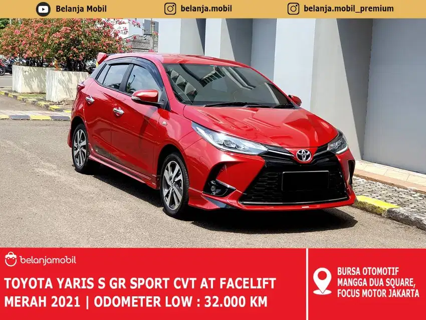 [LOW KM] Toyota Yaris S GR Sport CVT Facelift Merah 2021/2022