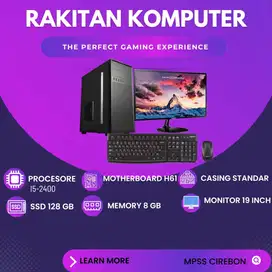 PAKET KOMPUTER PC RAKITAN CORE  I5- 2400 RAM 8GB SSD 128 GB HDD 500 GB