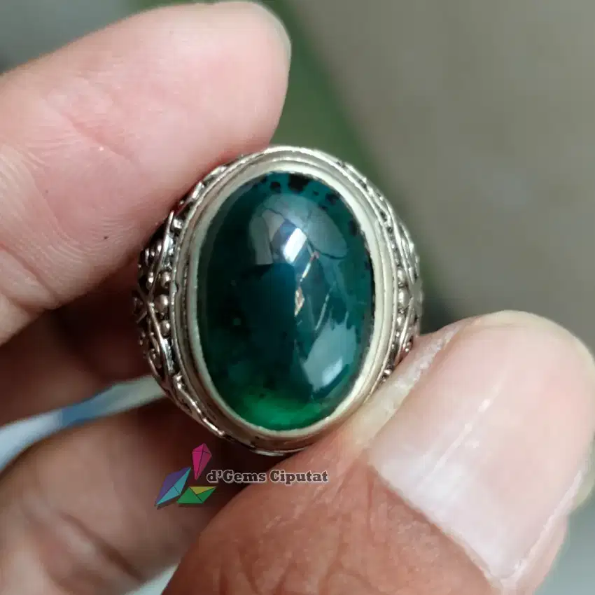 Batu Cincin Akik Permata Natural Chrysocolla Bacan Coklat Totol