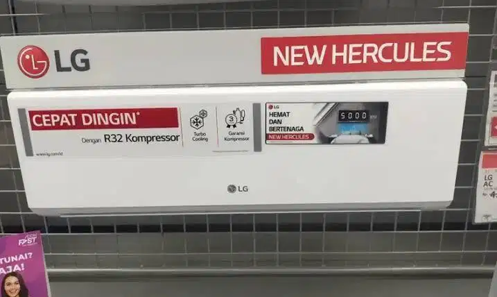 AC LG 1/2 pk siap pasang, 370 watt