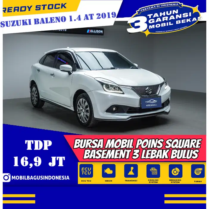 [Dp 16,9 Jt] Suzuki Baleno 1.4 Hatchback AT 2019 Putih No Pol Genap