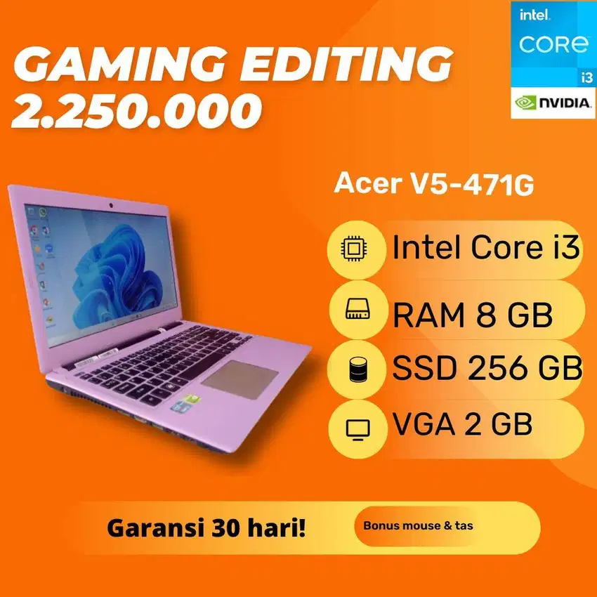 Laptop Acer Aspire V5-471G Dual Double VGA Nvidia Gaming Editing