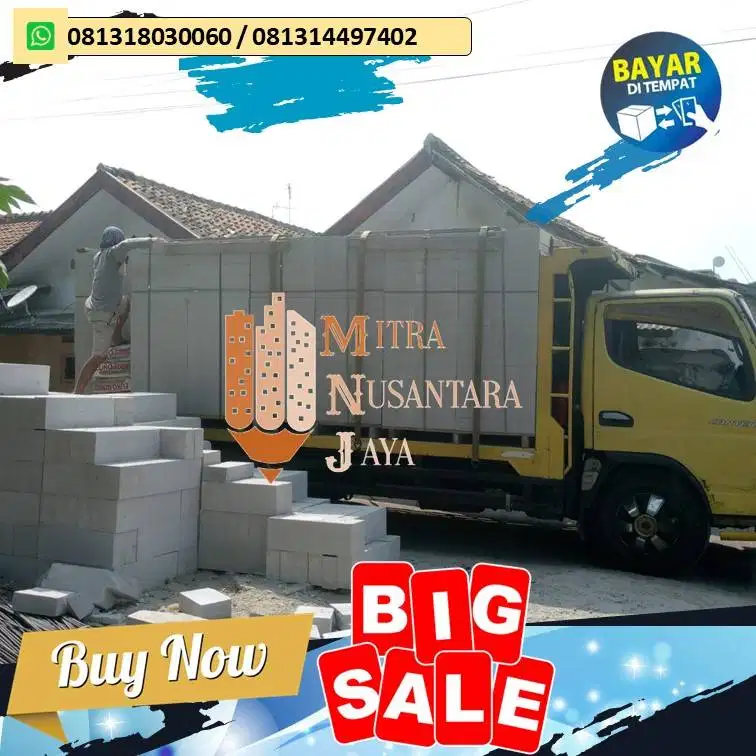 Bata ringan Hebel KW 1  TERBAIK BAYAR DI TEMPAT (TERMURAH)