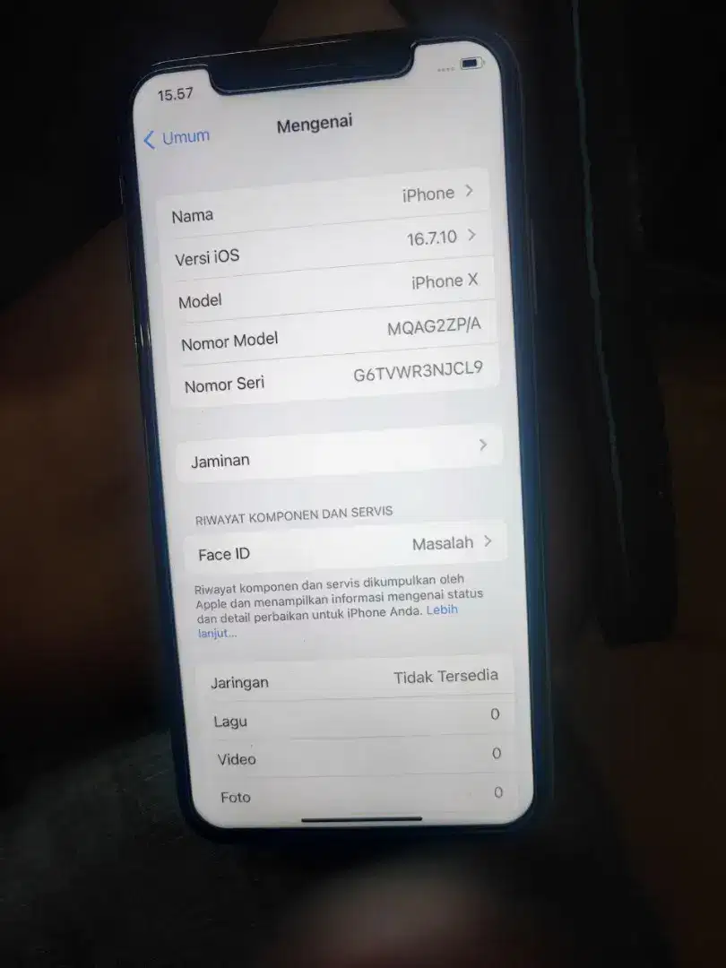 iPhone X 256 Inter all operator ud lama pke IMEI aman bnget TT masuk