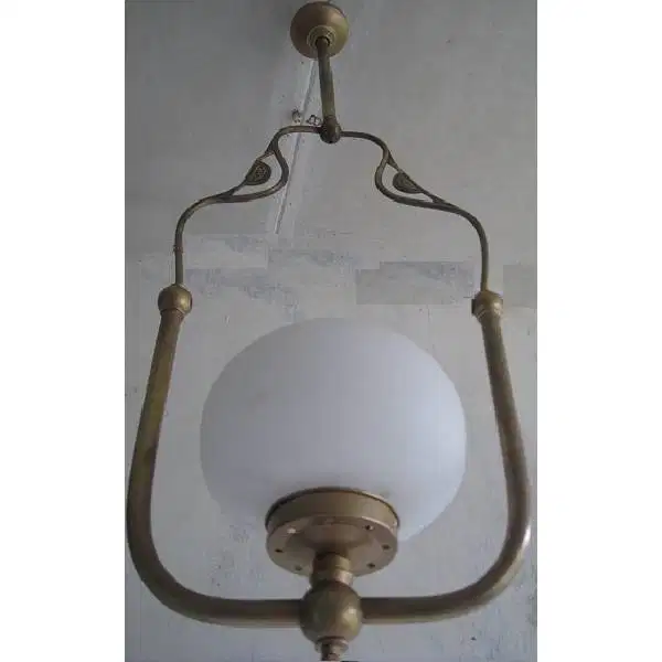 Vintage antik art deco Joseph Rute FULL MOON lampu minyak gantung