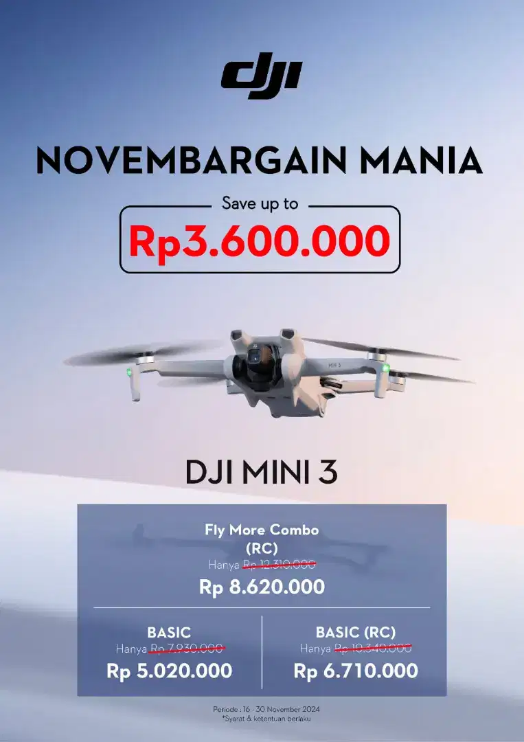 Promo Drone DJI Mini 3 Series Bisa Cicilan Homecredit