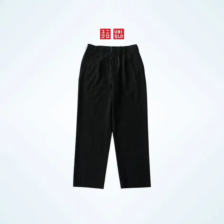 CELANA UNIQLO HITAM BAHAN STRETCH