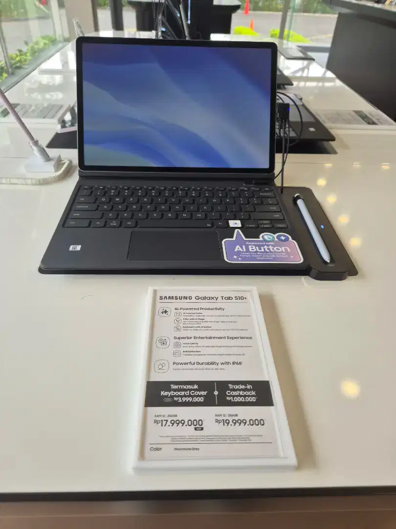 SAMSUNG TAB S10+ WIFI & 5G FREE KEYBOARD COVER GARANSI RESMI 1TH