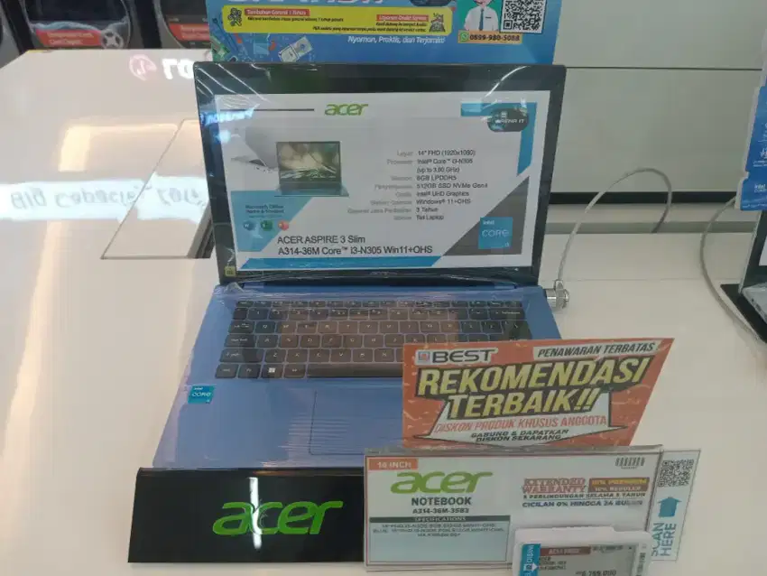 NOTEBOOK ACER  MEMORI 8GB