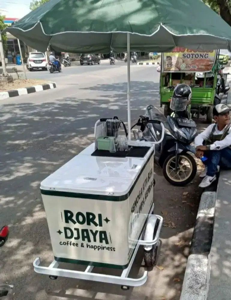Gerobak Sepeda Listrik Kopi Teh Bakso