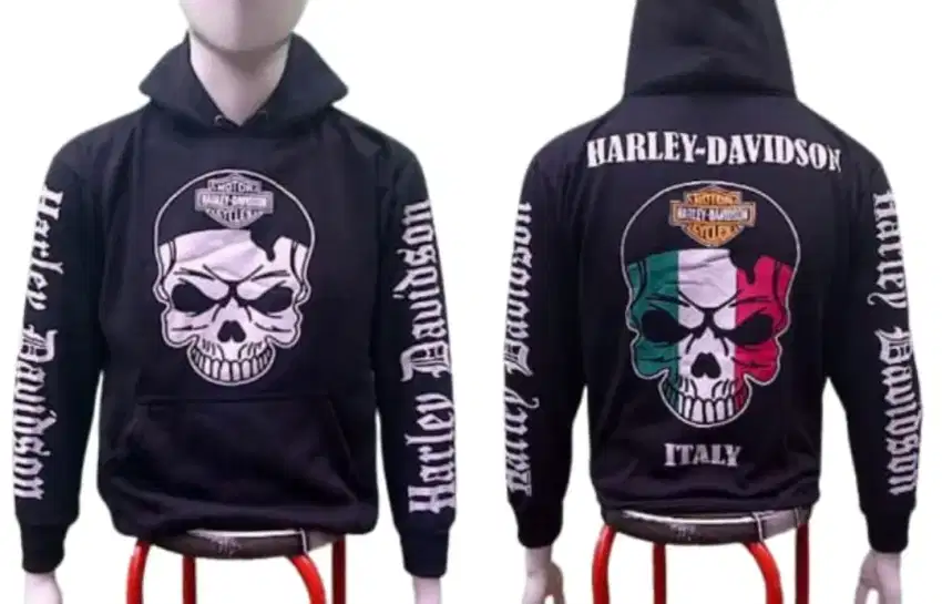 Sweater hoodie harley davidson skull italy