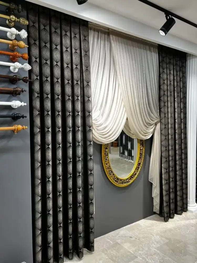 Jual gordyn gorden tirai vertikal roll blind jasa wallpaper dinding vi